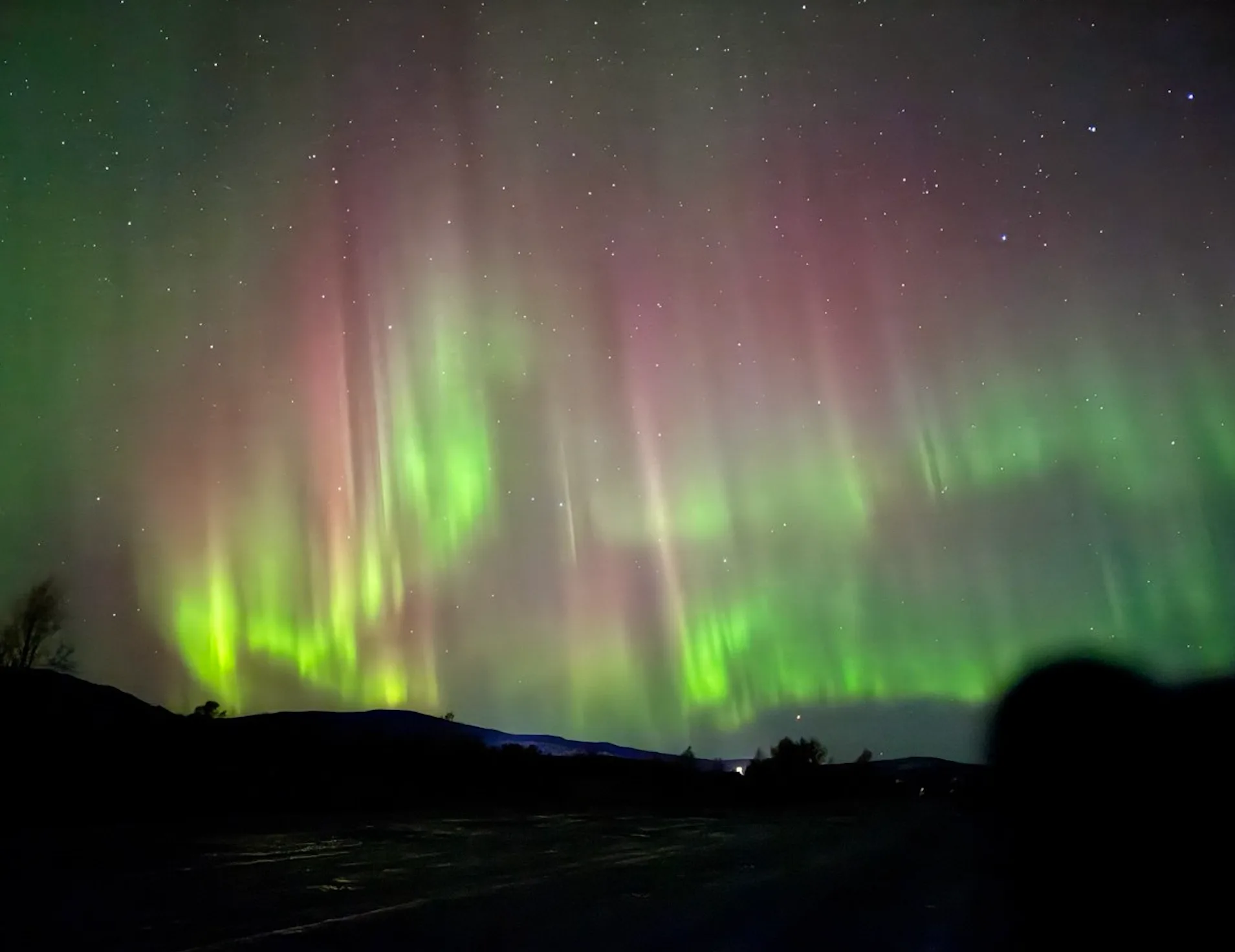 Northern lights over Teriberka Barents Sea coast, Russia