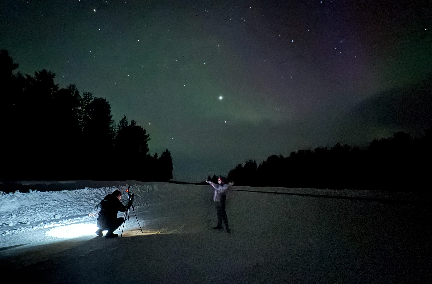 Person photographing the Northern Lights